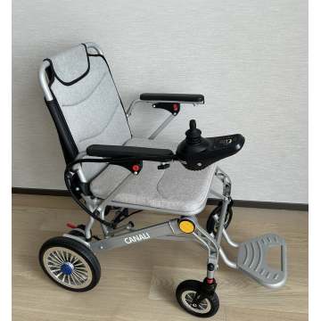 Silver Gray Folding Electric Wheelchair