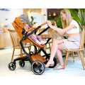 Foofoo Baby stroller High landscape baby trolley leather