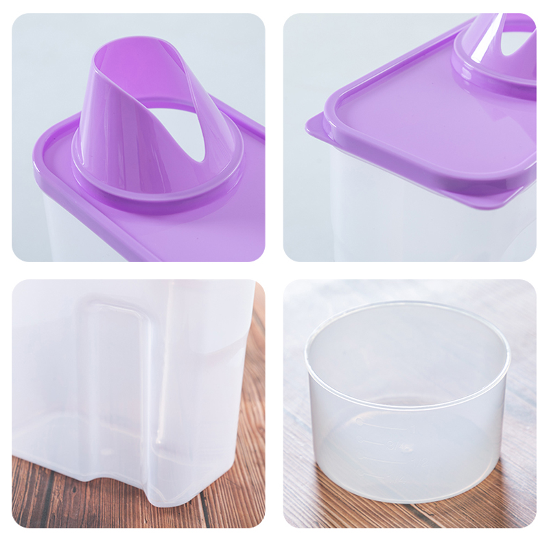 Creative washing powder storage box for household plastic transparent covered laundry powder container storage tank mx3021449
