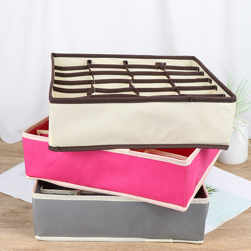 Bra Underwear Storage Box Bamboo Charcoal Drawer Closet Organizer For Scarfs Socks Non-woven Foldable Storage Box