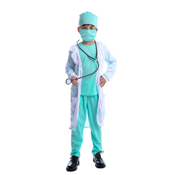 Hospital Doctor Kids Surgeon Dr Uniform Boys Child Career Halloween Cosplay Costume