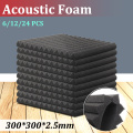 6Pcs /12Pcs 300*300*25mm Acoustic Soundproof Sound Stop Absorption Soundproofing Foam for KTV Audio Room Studio Room