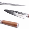 YOUSUNLONG Chef Knife 8 Inch Professional Gyuto Damascus Steel V10 Steel Core,Natura Americas Walnut Wood Handle