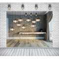 Ktonsdci Modern Living Room Stone Wall Classic Curtain Window Floor Light Interior Background Photography Backdrop Photo Studio