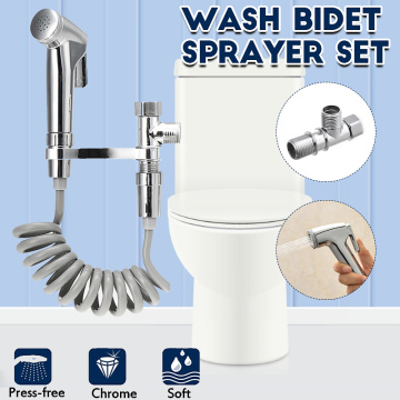 4PCS/set Toilet Bidet Sprayer Set Sprayer Guns Shower Handheld Hand Bidet Faucet Bath Tap Hand Sprayer Shower Head Self Cleaning