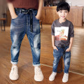 Cowboy Baby Boys Jeans Boys Ripped Patches Jeans Fashion Kids Denim PP Pants Legs 5 8 14 16 years Children Leisure Pants