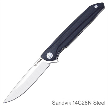 HARNDS CK9171 Assassin Folding Knife Pocket Survival knife Sandvik 14C28N Steel G10 Handle for Work Hiking Outdoor Camping knife