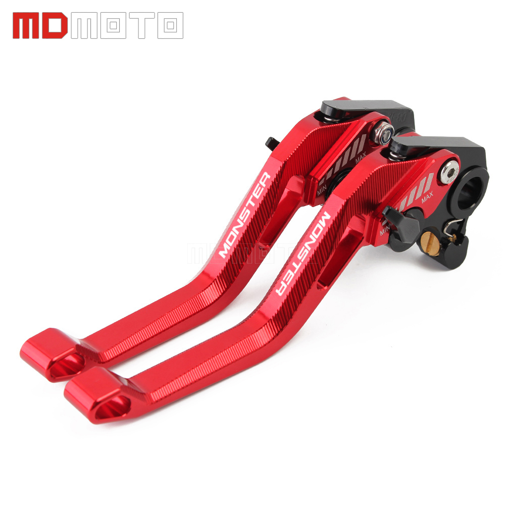 For DUCATI MONSTER 696 796 695 620 400 Motorcycle 5D Brakes CNC Billet Short Ajustable Brake Clutch Levers with LOGO MONSTER