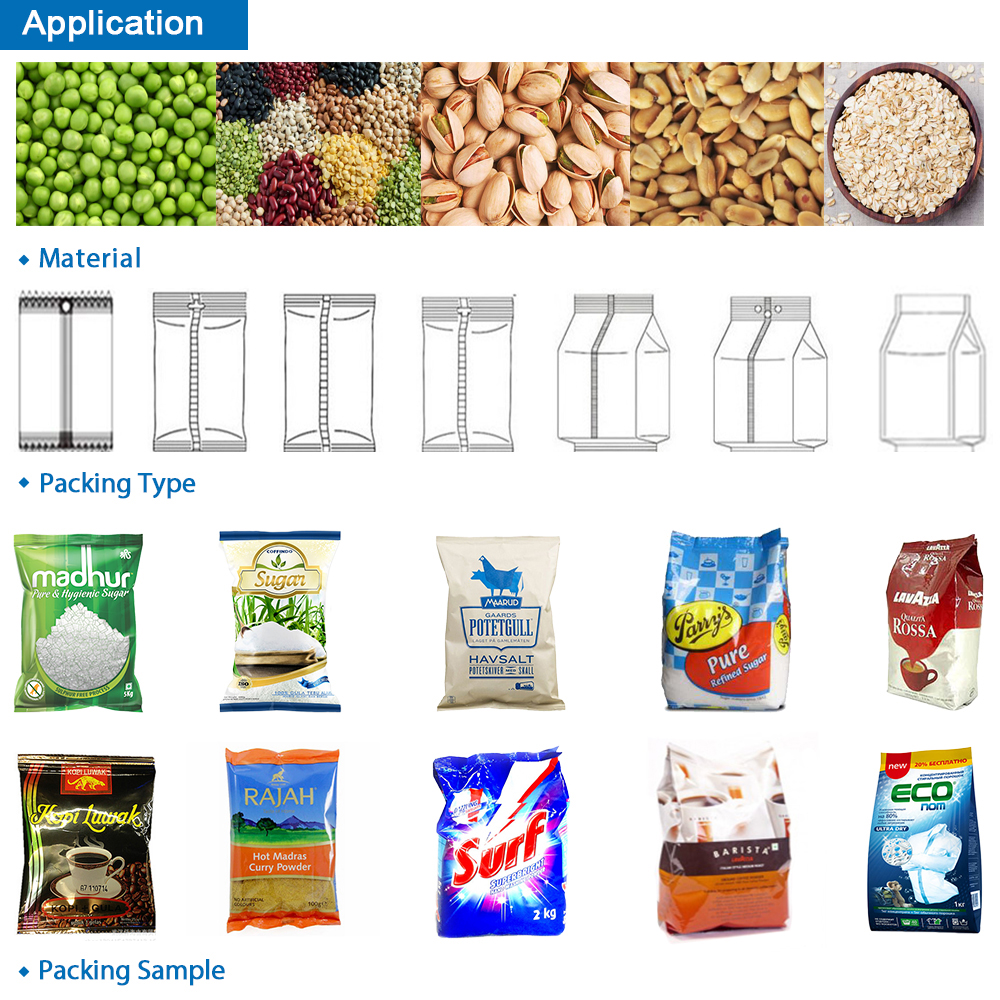 Cereal/oats/oatmeal granule 5 cups volumetric cup filler VFFS vertical packing package machinery