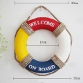 Welcome Wall ornament Life Buoy Foam Aboard Nautical Life Lifebuoy Ring Boat Wall Hanging Mediterranean Style Home Decor