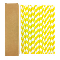 24pcs/pack Foil Stripe Paper Straws Disposable Drinking Straws Biodegradable Paper Straws Bar Cocktail Drink Tool EOC Single Use