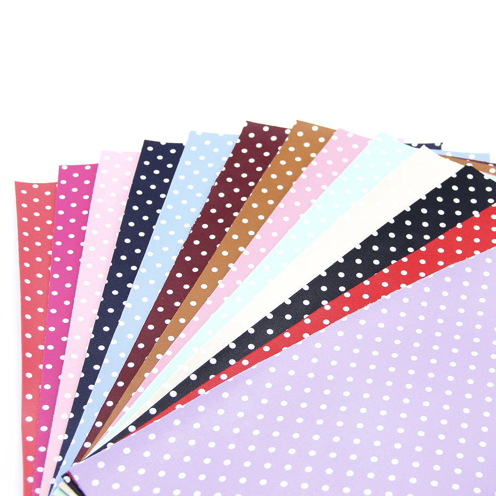 David accessories 20*33cm Dots Artificial Faux Synthetic Leather For Bow DIY Hair Bow Bag Shoes Crafts,1Yc5712