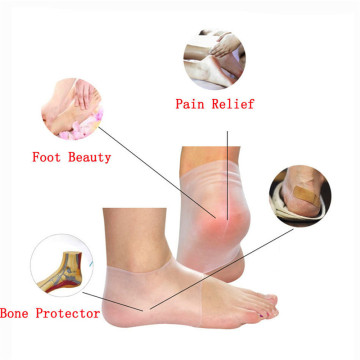 2 Pcs/Pair Soft Silicone Moisturizing Gel Heel Socks Anti Cracking Foot Skin Care Support Protector Socks Pads