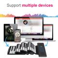 88 Keys Roll Up Electronic Piano Rechargeable Silicone Flexible Keyboard Organ Built-in 2 Speakers Support MIDI Bluetooth