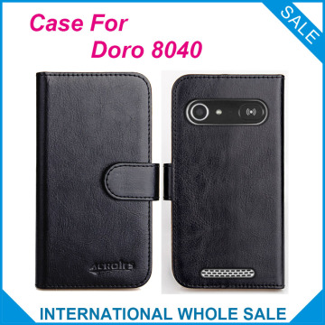 Original! Doro 8040 Case 6 Colors High Quality Flip Leather Wallet Case For Doro 8040 Cover Slots Phone Bag