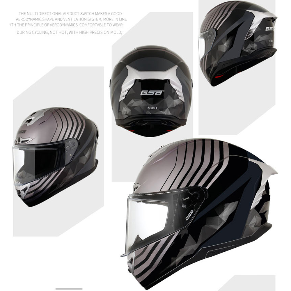 GSB Motorcycle Helmet Winter Full Face Helmet Moto Riding ABS Material Adventure Moto Motocross Helmet Motorbike Riding Helmet