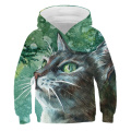 Newly released cute 3D Cat Hoodie 4-14y Boys and Girls Sweatshirt Harajuku Hoodie Winter/Winter Boys and girls Animal 3D Hoodie