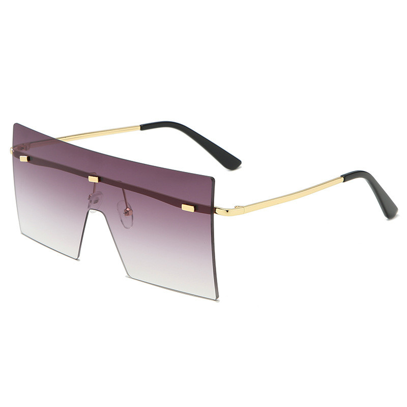 2020 Oversized Brown Sunglasses Women Retro Vintage Sunglasses Luxury Brand Rimless Eyewear oculos de sol feminino Big Shades