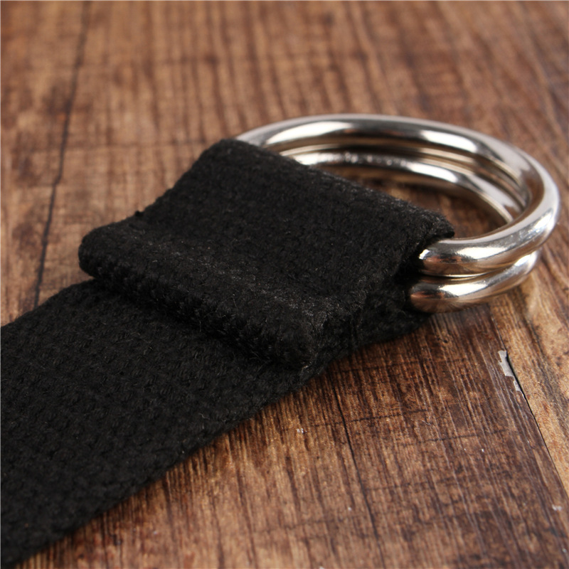 Fashion Unisex Canvas Belt Fabric Webbing Waist Casual D Ring Plain Canvas Belt Waistband 18 Color Designer Belt
