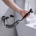 Solid Brass Toilet Bidet Spray Valve Black Handheld Bidet Faucet Cleaner Set Portable Bidet Shower Set Douche Kit