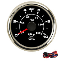 52mm Stainless Steel Oil Pressure Gauge Waterproof Boat Car Fuel Pressure Meter 5Bar/10Bar with 7 Colors Backlight