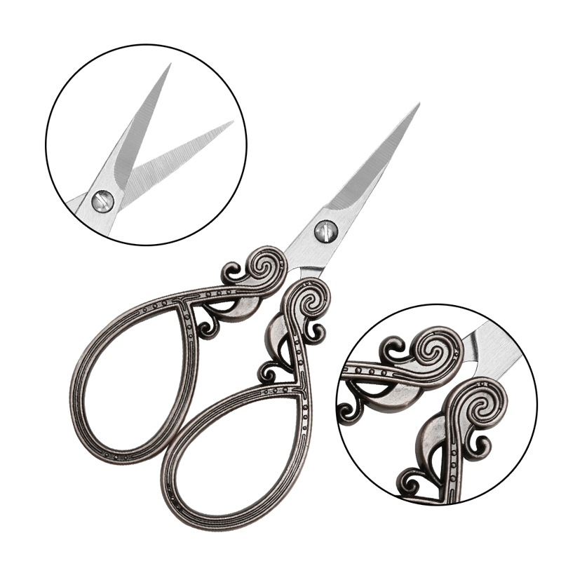 LMDZ 1Pcs Retro Tailor's Scissors Antique Design Embroidery vintage scissors Sewing Scissors for Needlework Tailor Shears