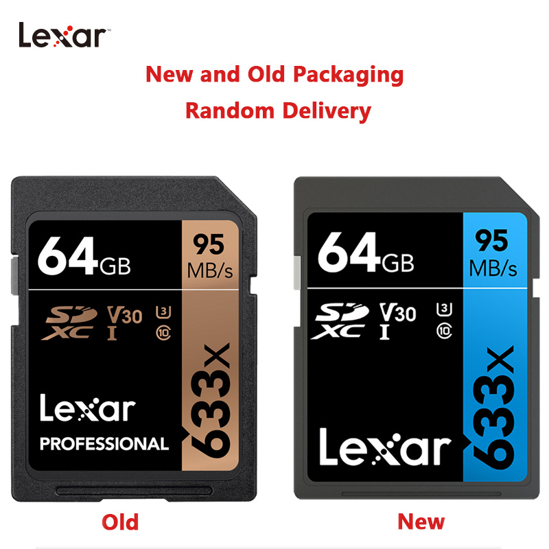 Lexar 32GB 16GB 64GB Class 10 SD SDHC SDXC Memory Card in SD card 128GB 256GB 95MB/s for Digital SLR camera and HD camera