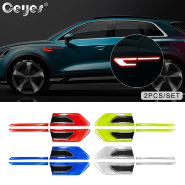 Ceyes 2pcs Car Accessories Door Leaf Board Reflective Stickers Decal Warning Reflective Tape Auto Reflective Strips Car Styling