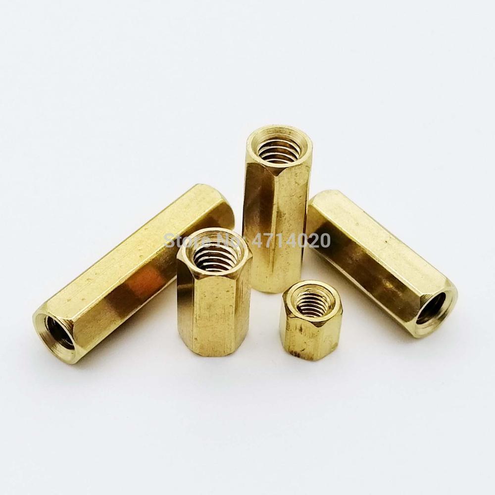 10/50pc Solid Brass Copper M2 M2.5 M3 M4 Hex Standoff Hexagon Pillar M-F F-F Male-Female Female Spacer for PCB Board Motherboard