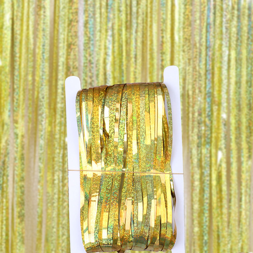 Glitter Tinsel Foil Fringe Curtain Backdrop Birthday Wedding Hawaii Party Decor Laser Tinsel Propose Photo Wall Christmas Ribbon