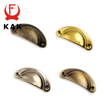 KAK 8PCS Bronze Metal Handles 50x20mm ZAKKA Box Pulls Mini Drawer Knobs Shell Cabinet Handle Antique Brass Furniture Handle