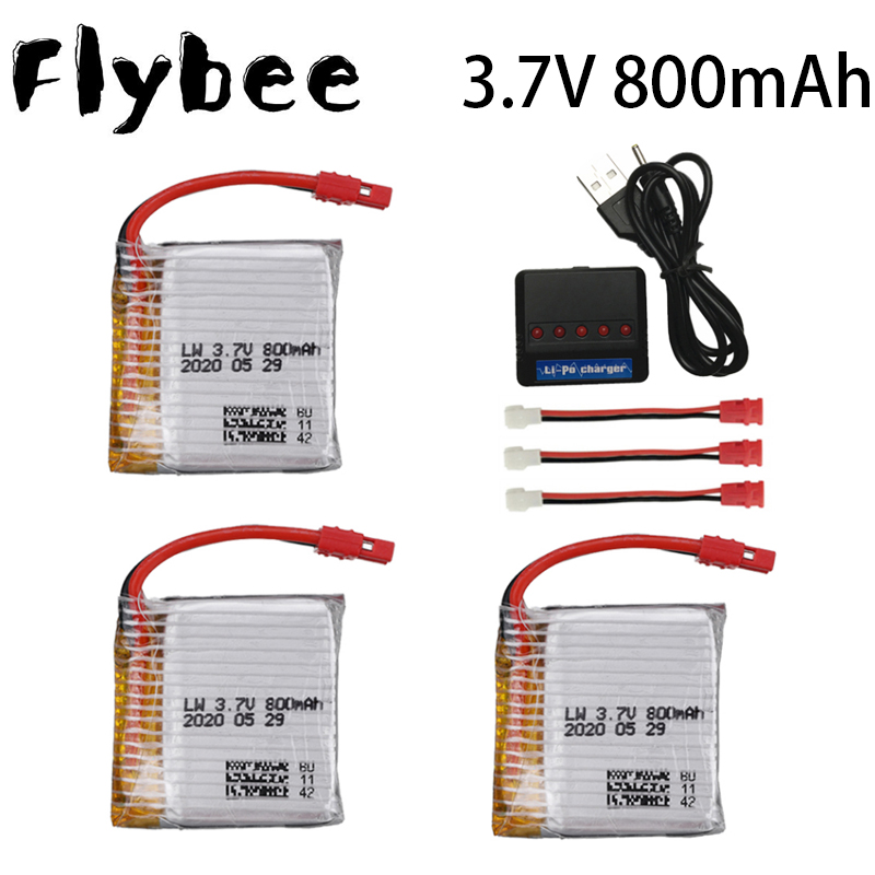 3.7V 800mAh lipo Battery For Syma X21 / X21w x26 RC Quadcopter Drone Spare Parts Accessories 3.7V Battery Charger Set