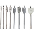 Long High-carbon Steel Wood Flat Drill Set 6-30mm Flat Drill Woodworking Spade Drill Bits Durable Woodworking Tool Sets