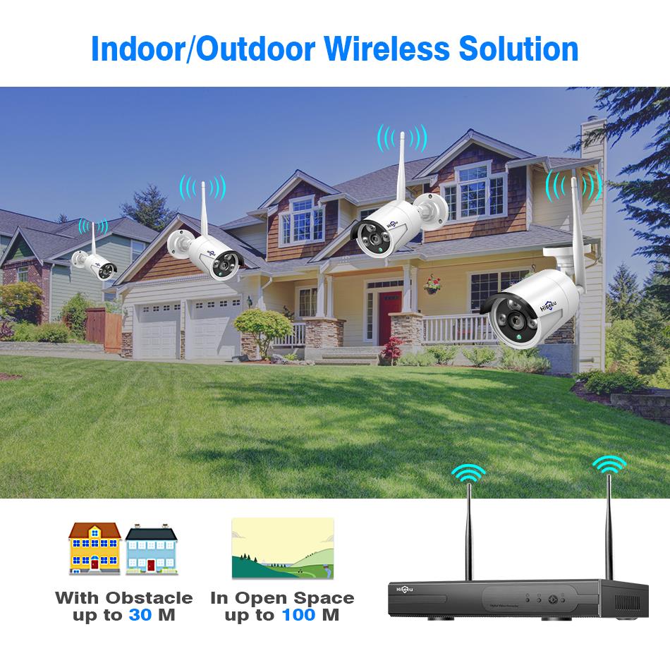 Hiseeu 8CH Wireless CCTV System 1080P 1TB HDD 2MP NVR IP IR-CUT outdoor CCTV Camera IP Security System Video Surveillance Kit