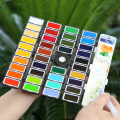 Superior 18/38/58Colors Fold Solid Watercolor Paint Set With Water Gifts Box Watercolor Pigment For painting Water color