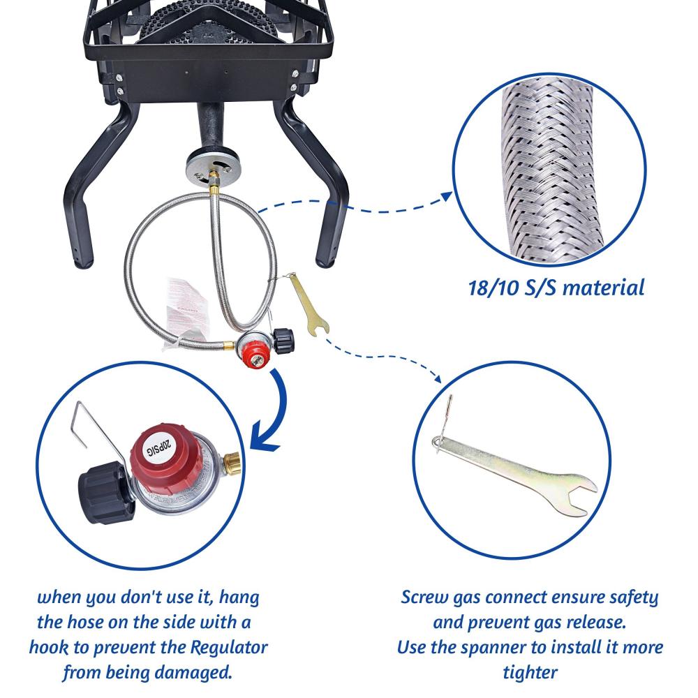 Outdoor High Pressure Burner Stove with Adjustable Legs