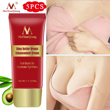 5PCS Shea Butter Breast Enhancement Cream Full Elasticity Increase Tightness Quickly Enhances Chest Bust Firming Skin Care Cream