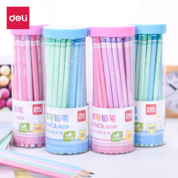 Deli S929 natural wood HB 2B pencil eco-friendly hexagonal pencil child bottled primary school students writing standard pencil