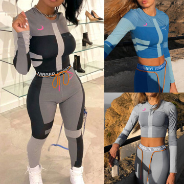 Sexy Tracksuits Women Two Piece Set Outfits Sports Fitness High Waist Leggings Winter Spring Matching Sets Sweatsuit