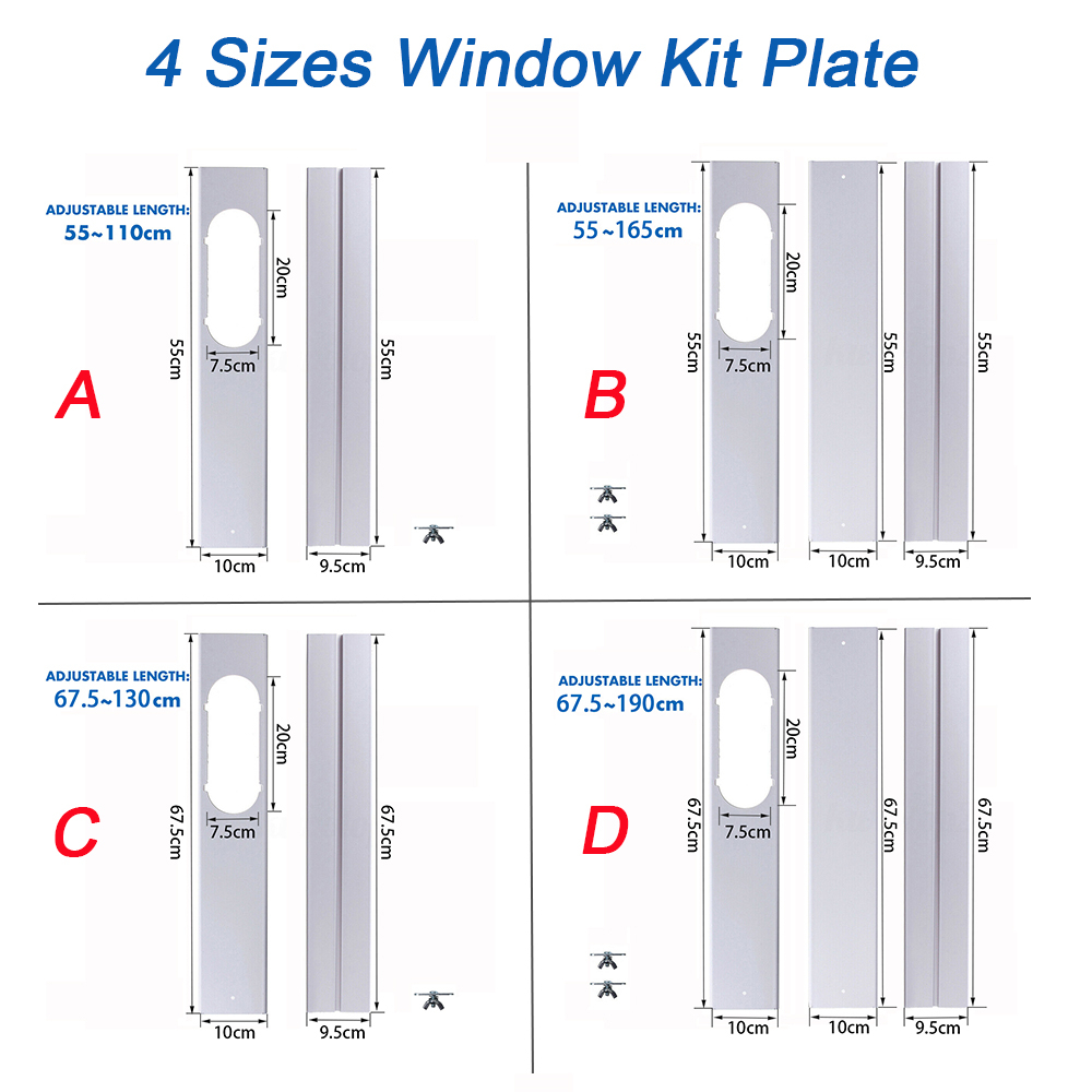 1Pc Hot Air Conditioner Exhaust Part Window Kit Slide Plate Tube Connector Exhaust Hose Connector Wind Shield Air Vent Outlet
