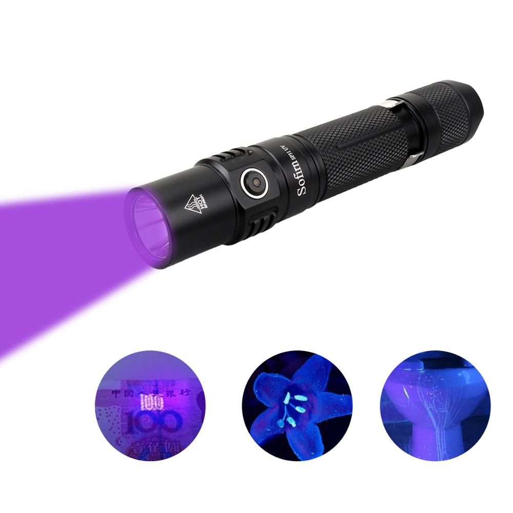 NEW Arrival SP31UV UVA35W01RL00 UV 365nm LED Flashlight 18650 Ultraviolet Light Scorpion Ultra Violet Upgrade UV Lamp