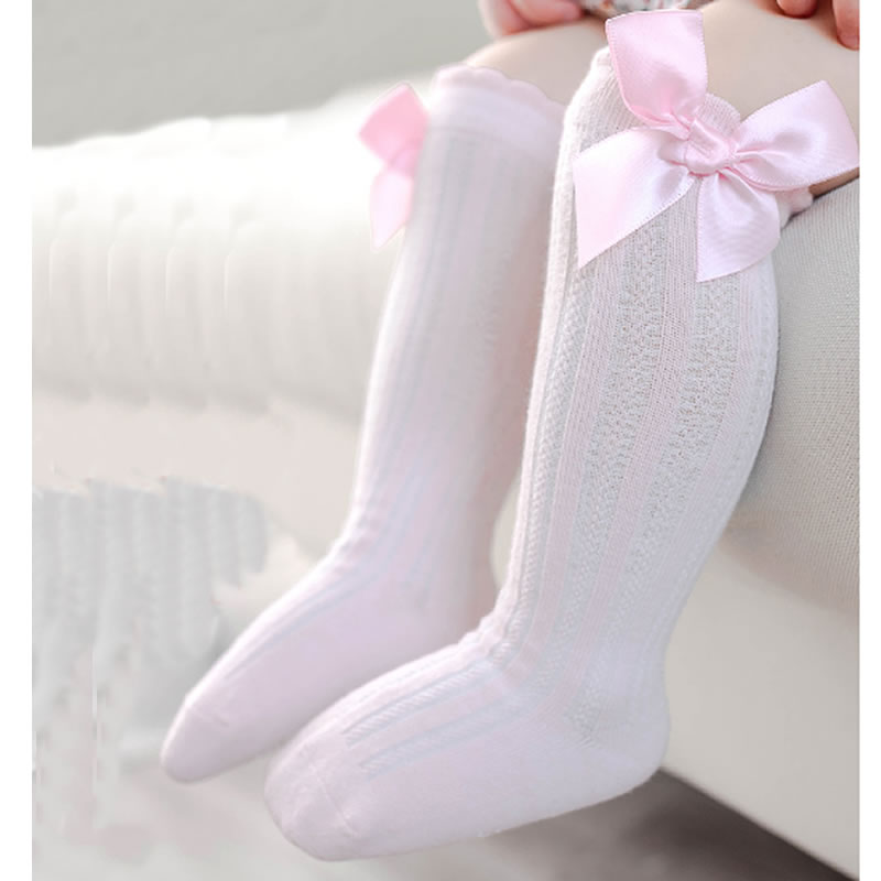Newborn Baby Girls Socks Summer Spring Mesh Socks Kids Bow Knee Tube Sock Sokken Princess Infant Baby Socks