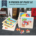 17 Styles Wooden Puzzle Baby Educational Development Training Toys Gifts Set Lot 9pcs