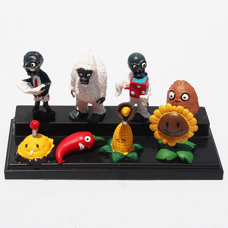 8pcs/Lot Plants VS Zombies Figures Sunflower Potato Mine Jalapeno Wall-nut Kernel-pult PVZ Collectible Model Toys