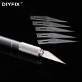 DIYFIX Mobile Phone Repair Cutting Knife with 6 pcs Blade Scraping Cutter Drawing Knife Tool for DIY for iPhone Cell Phone Tools