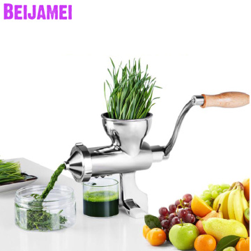 BEIJAMEI Stainless Steel Wheatgrass Juicer Fruit Wheat Grass Vegetable Orange Juice Press Extractor Auger Slow Squeezer