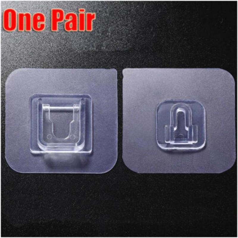 NEW Wall hooks Double sided adhesive Wall Hanger Strong Transparent Suction Cup Sucker Hook Wall Storage Holder Kitchen Bathroom