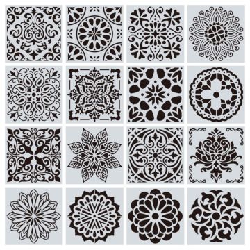 15*15 Mandala Stencils DIY Home Decoration Drawing Laser Cut Template Wall Stencil Painting for Wood Floor Tiles Fabric Template