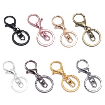 10Pcs Metal Swivel Clasp Key Ring Metal Lobster Claw Clasp Hook Make Your Own Key Ring Lanyard Keyrings Keychain Jewelry