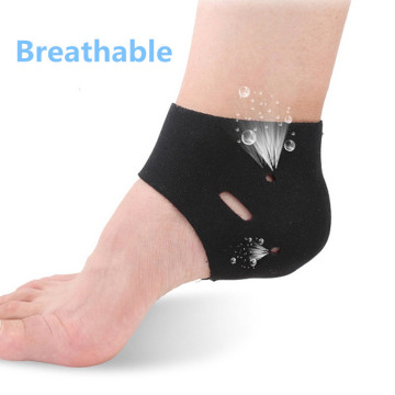 1Pair Silicone Moisturizing Gel Heel Socks Black Elastic Cloth Cracked Dry Foot Skin Care Protectors Insole Pad Sock Anti-crack